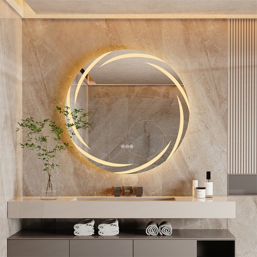 Circle led bathroom - led, mirror