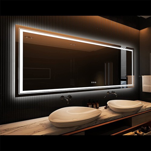 Led bathroom mirror with front - led,