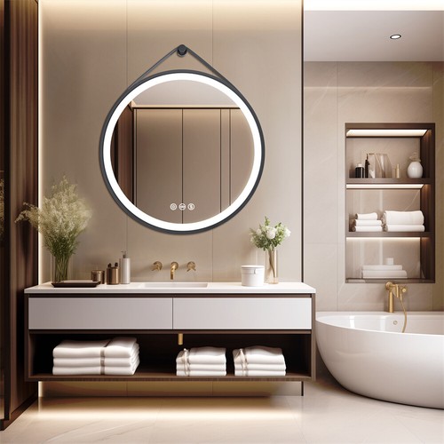 Led black frame round bathroom - frame,