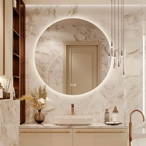 Round backlit led bathrooms - round,