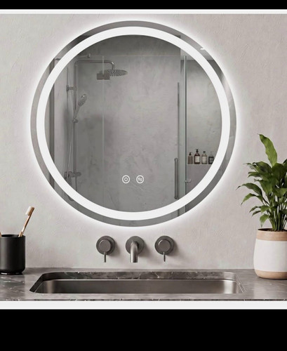 Round led bathroom mirror with - bathroom,