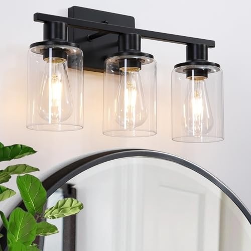 Matte black bathroom light - black,