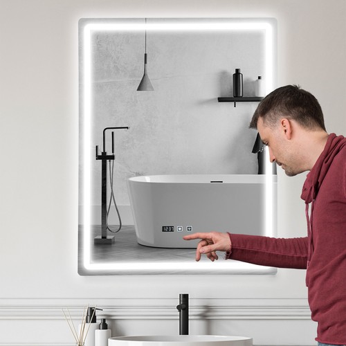 Led dimmable bathroom mirror - bathroom,