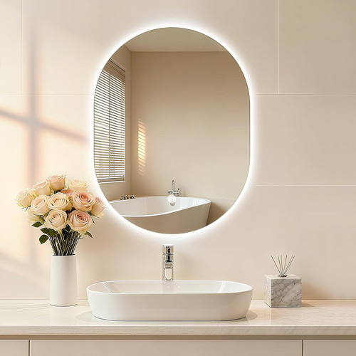 Bathroom mirror with - with, led