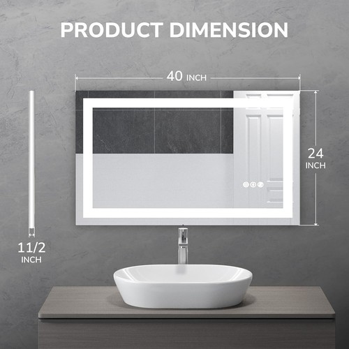 Dimmable led bathroom mirror - led,