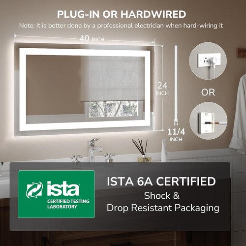 Dual led lighted bathroom - lighted,