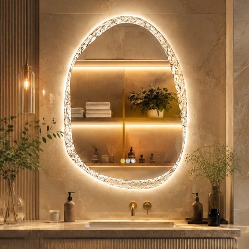 Irregular led bathroom mirror - led,