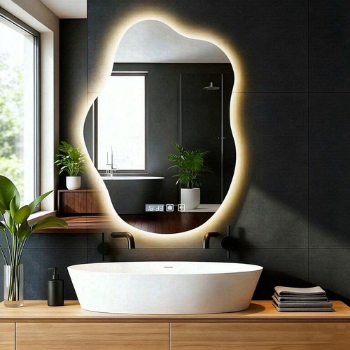 Led bathroom mirror with front - bathroom,
