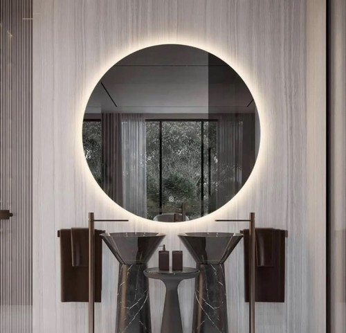 Round led wall mirror - 32”,