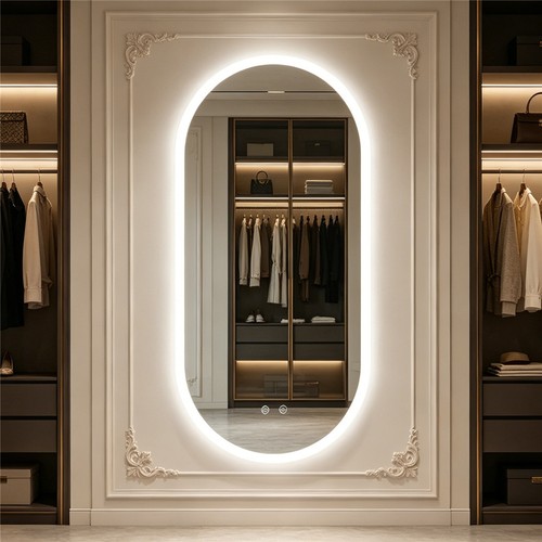 Oval led light bathroom mirror - oval,