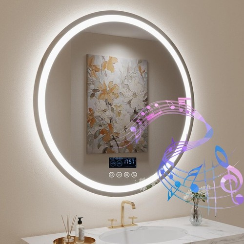 Bluetooth round led mirror - bluetooth,