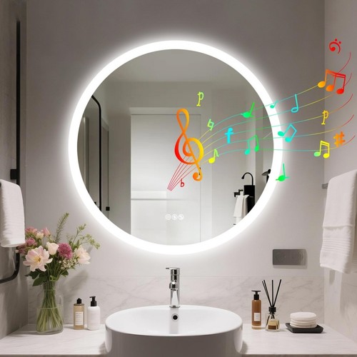 80cm round led - led, mirror